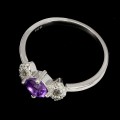 Ring natürlicher Amethyst zart 925 Größe 17