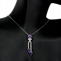 Silberkette natürliche Amethyste Zirkonia 11