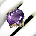 Ring Amethyst 26,09 ct Saphire Silber Größe 17,5