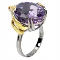 Ring Amethyst 26,09 ct Saphire Silber Größe 17,5