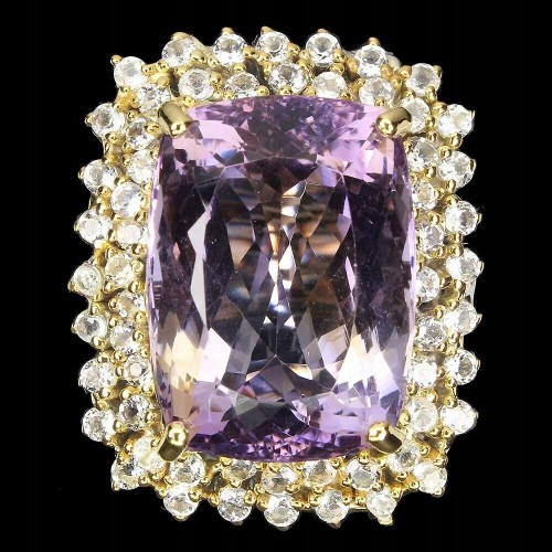 Silberring Größe 21,5 20x15mm Amethyst Topas