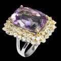 Silberring Größe 21,5 20x15mm Amethyst Topas