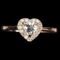 Ring 925 aquamarine heart with cubic zirconia size 17 2