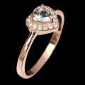 Ring 925 aquamarine heart with cubic zirconia size 17 2