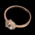 Ring 925 aquamarine heart with cubic zirconia size 17 2