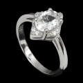 Ring 925 Aquamarin Zirkonia Größe 16 Sterlingsilber