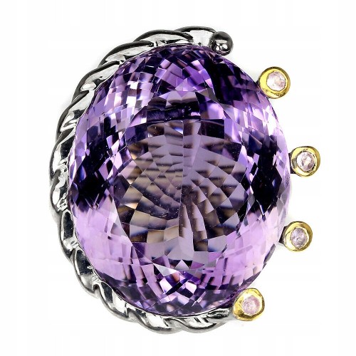 Ring Amethyst 41,25 ct Saphire Silber Größe 16