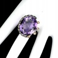 Ring Amethyst 41,25 ct Saphire Silber Größe 16