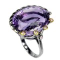Ring Amethyst 41,25 ct Saphire Silber Größe 16