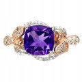 Ring natürlicher Amethyst Silber 925 Größe 12