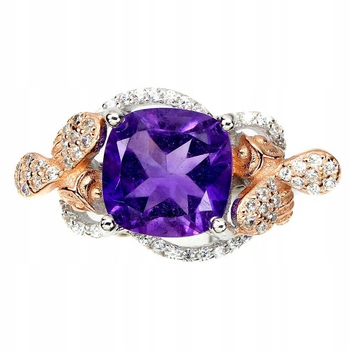 Ring natürlicher Amethyst Silber 925 Größe 12