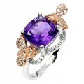 Ring natürlicher Amethyst Silber 925 Größe 12