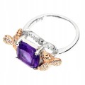 Ring natürlicher Amethyst Silber 925 Größe 12