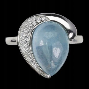 Ring 925 Aquamarin Größe 14 natur 2
