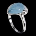 Ring 925 aquamarine size 14 natural 2