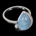 Ring 925 aquamarine size 14 natural 2