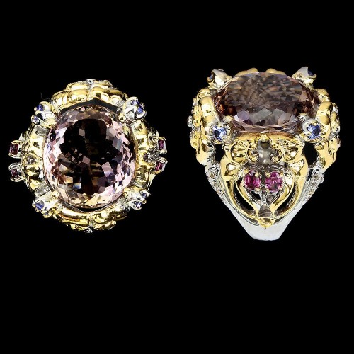 Silberring Größe 17 Ametrin 19x17mm Tansanit