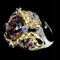 Silberring Größe 17 Ametrin 19x17mm Tansanit