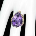 Ring Amethyst 18,73 ct Granat Silber Größe 15