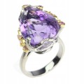 Ring Amethyst 18,73 ct Granat Silber Größe 15