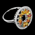Ring Songea Saphire Silber 925 natur Größe 14