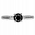 Ring schwarzer Diamant 0,6 ct Silber 925 Größe 14,5