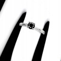Ring schwarzer Diamant 0,6 ct Silber 925 Größe 14,5