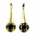 Natural black diamond earrings 1.20ct silver 2