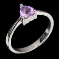 Ring natürlicher Amethyst zart 925 Größe 11
