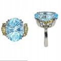 Ring 16,91 ct Sky Blue Topaz Saphire Größe 17 925