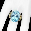 Ring 16,91 ct Sky Blue Topaz Saphire Größe 17 925