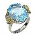 Ring 16,91 ct Sky Blue Topaz Saphire Größe 17 925