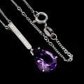 Silberkette natürliche Amethyste Zirkonia 12