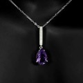 Silberkette natürliche Amethyste Zirkonia 12