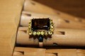 Ring Natur Quarz und gelbe Saphire Größe 13