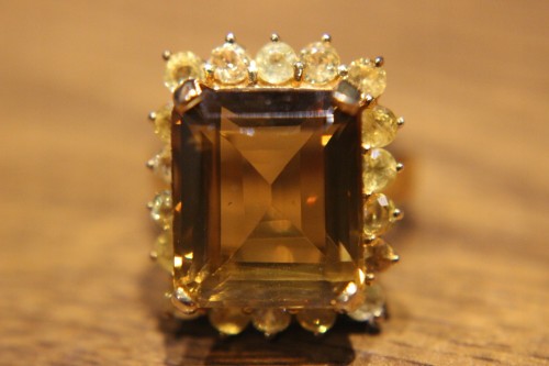 Ring Natur Quarz Größe 13 Saphire