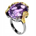 Ring Amethyst 26,34 ct Saphire Silber Größe 16