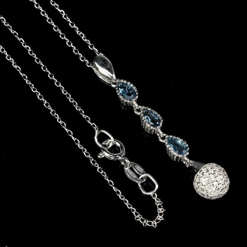 Silberkette 925 London Blue Topas Zirkonia 6