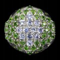 Silberring 925 Tansanit Diopsid Größe 16,5