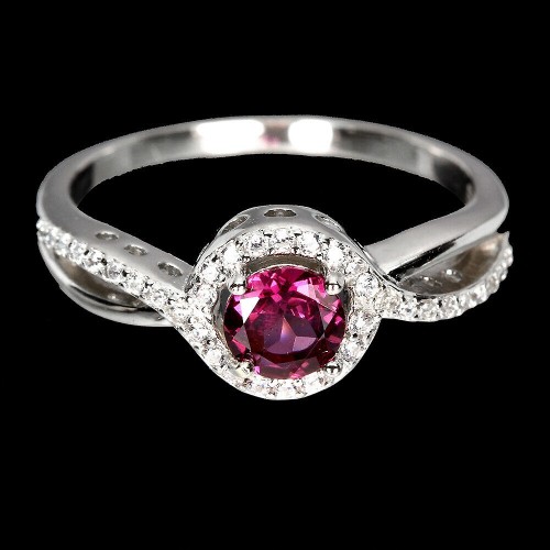 Ring, Silber 925, Granat, natur Größe11