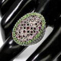 Ring natürliche Granate 925 Diopside Größe 16