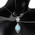 Silberkette mit natürlichen Larimar Zirkonia 23