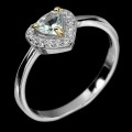 Ring 925, heart aquamarine cubic zirconias size 14