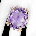 Amethyst Ring 36,22 ct Größe 17,5 zertifiziert
