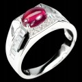 Silberring natürlicher Rubin 925 Größe 12