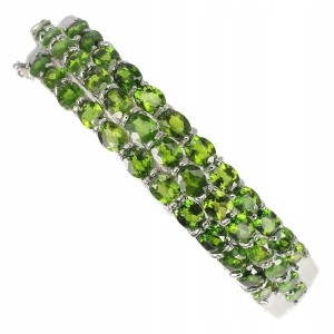 Silberarmband mit Chromdiopsid Zertifikat