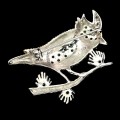 Brosche Silber 925 natürliche Diopsid Saphire Vogel