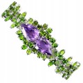 Silberarmband natürliche Diopsid Amethyste 925
