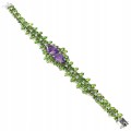 Silberarmband natürliche Diopsid Amethyste 925