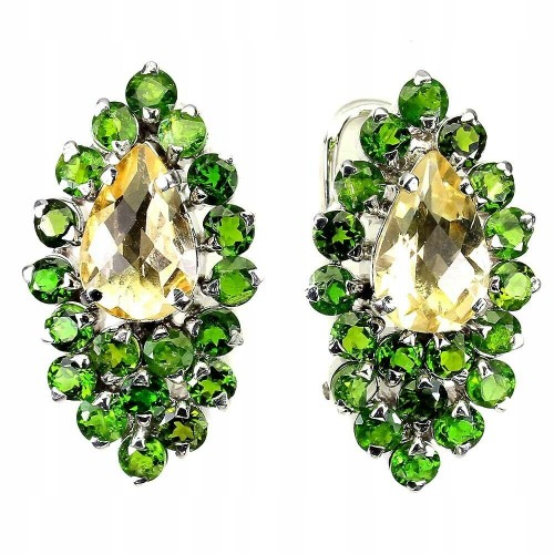 Ohrringe aus 925er Silber mit natürlichem Turmalin Citrin 2